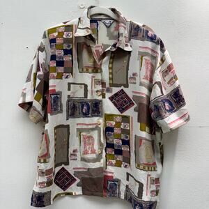 Vintage Patterned Short Sleeve Patterned Shirt Graphic Indie Chian Chiyu Spring